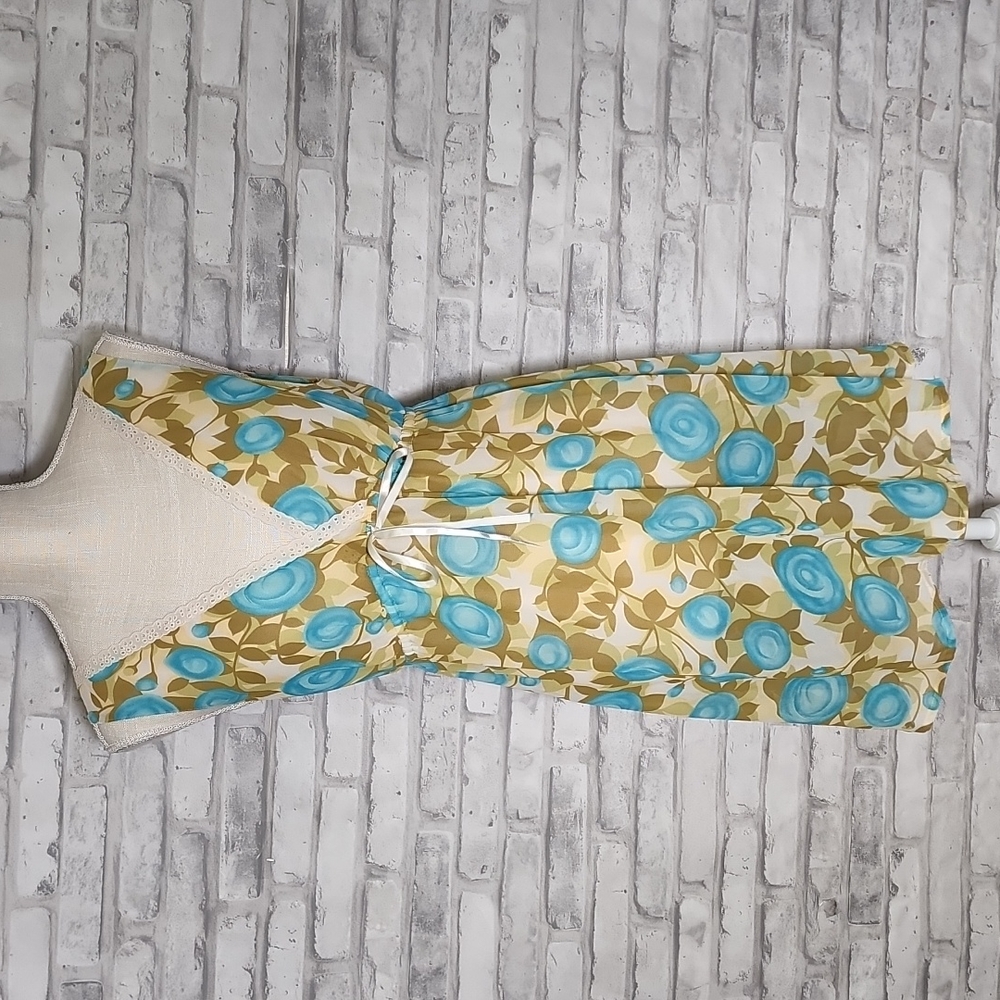 Vintage Gilligan And O'Malley Luxe Floral Sheer Slip Mini Dress